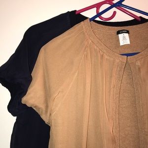 2 Jcrew shirt sleeved silk/wool sweaters